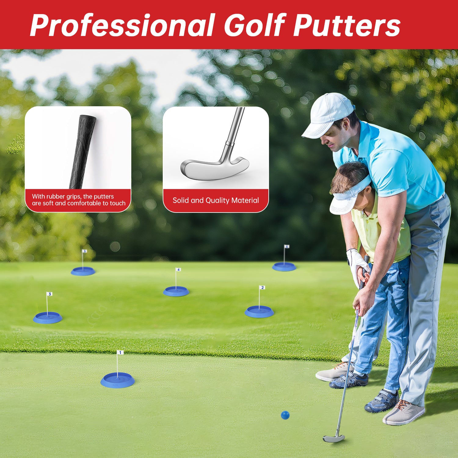 Mini Golf Game Set, Indoor Mini Golf Course for Adults Includes 9 Holes, 4 Balls, Dry-Erase Scorecard, and Golf Putter, Build Your Own Miniature Golf Course at Home Office Green Backyard, Blue Mini Golf Game Set, Indoor Mini Golf Course for Adults Includes 9 Holes, 4 Balls, Dry-Erase Scorecard, and Golf Putter, Build Your Own Miniature Golf Course at Home Office Green Backyard, Blue